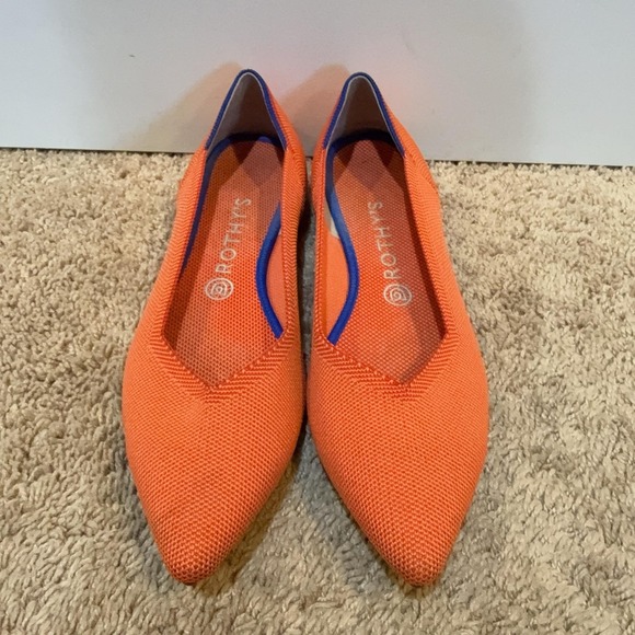 Rothy's Shoes - Rothy's The Point Shoes Womens Size 10.5 Orange Flats Pointed Toe Eco Friendly
